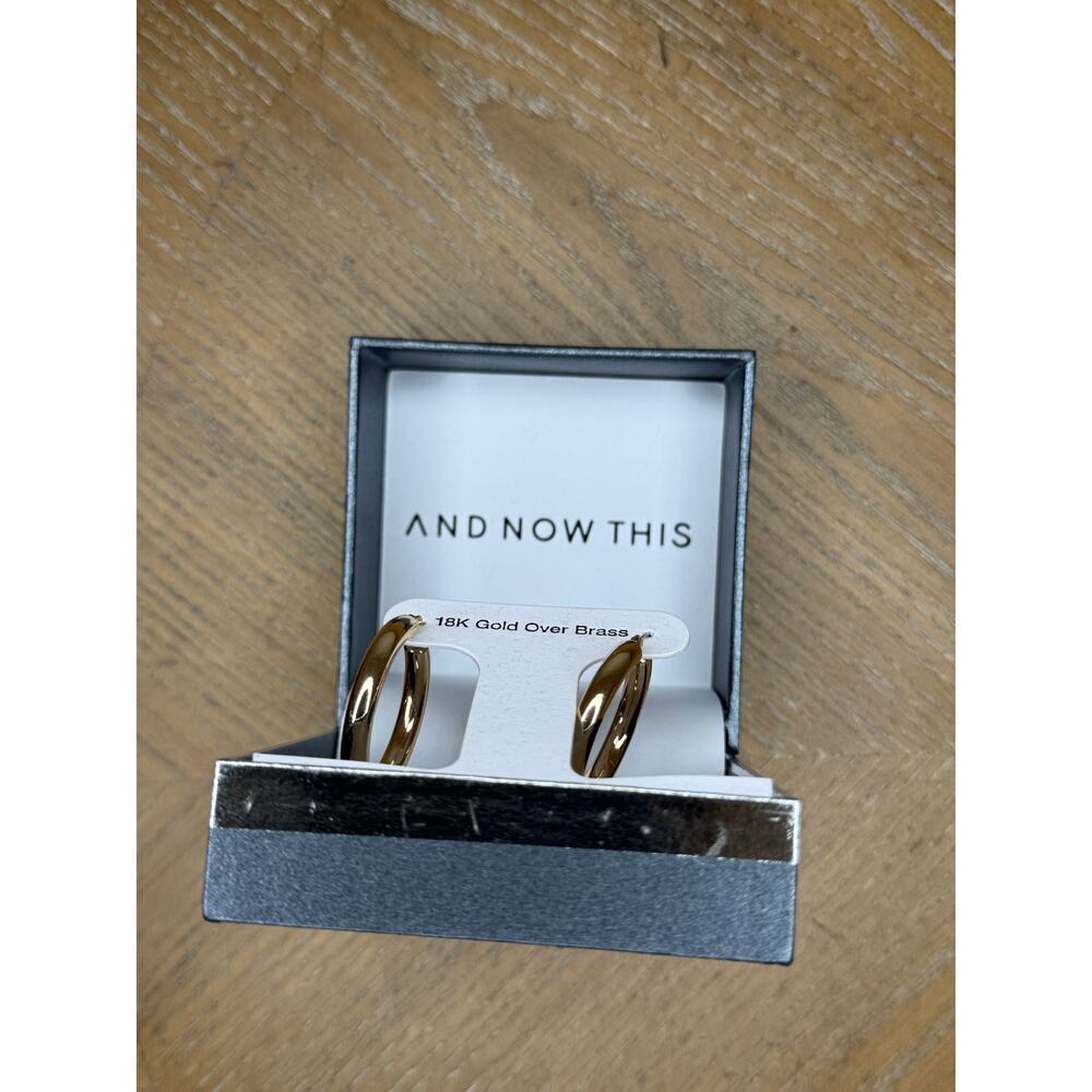 And Now This 18K Gold Over Brass Hoop Earrings - Picture 5 of 5